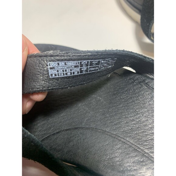 UGG Australia Womens Lorrie Flip Flop Sandals Black Suede Flat Heel Slip On 9 - Picture 7 of 7